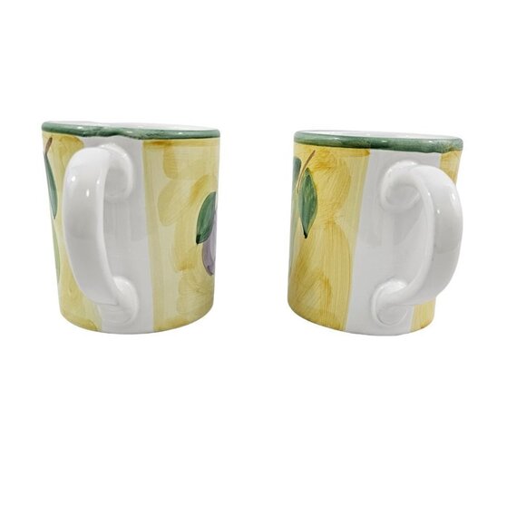 Caleca Frutta Hand Painted Italian Made 16 Oz Ceramic Mug Cups - Set of 2 - Picture 4 of 16